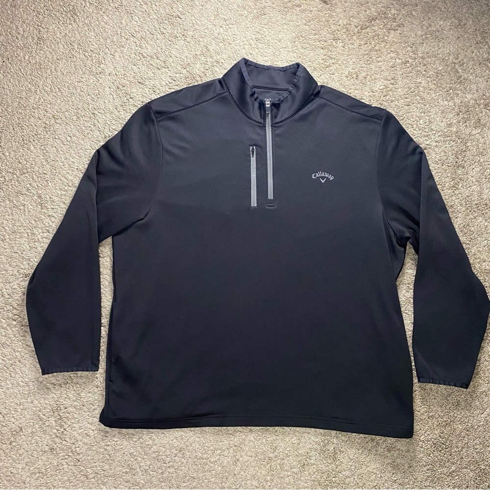 Callaway Golf Sweater Mens Size 2XL 1/4 Zip Long Sleeve Golf Pullover Mock Neck